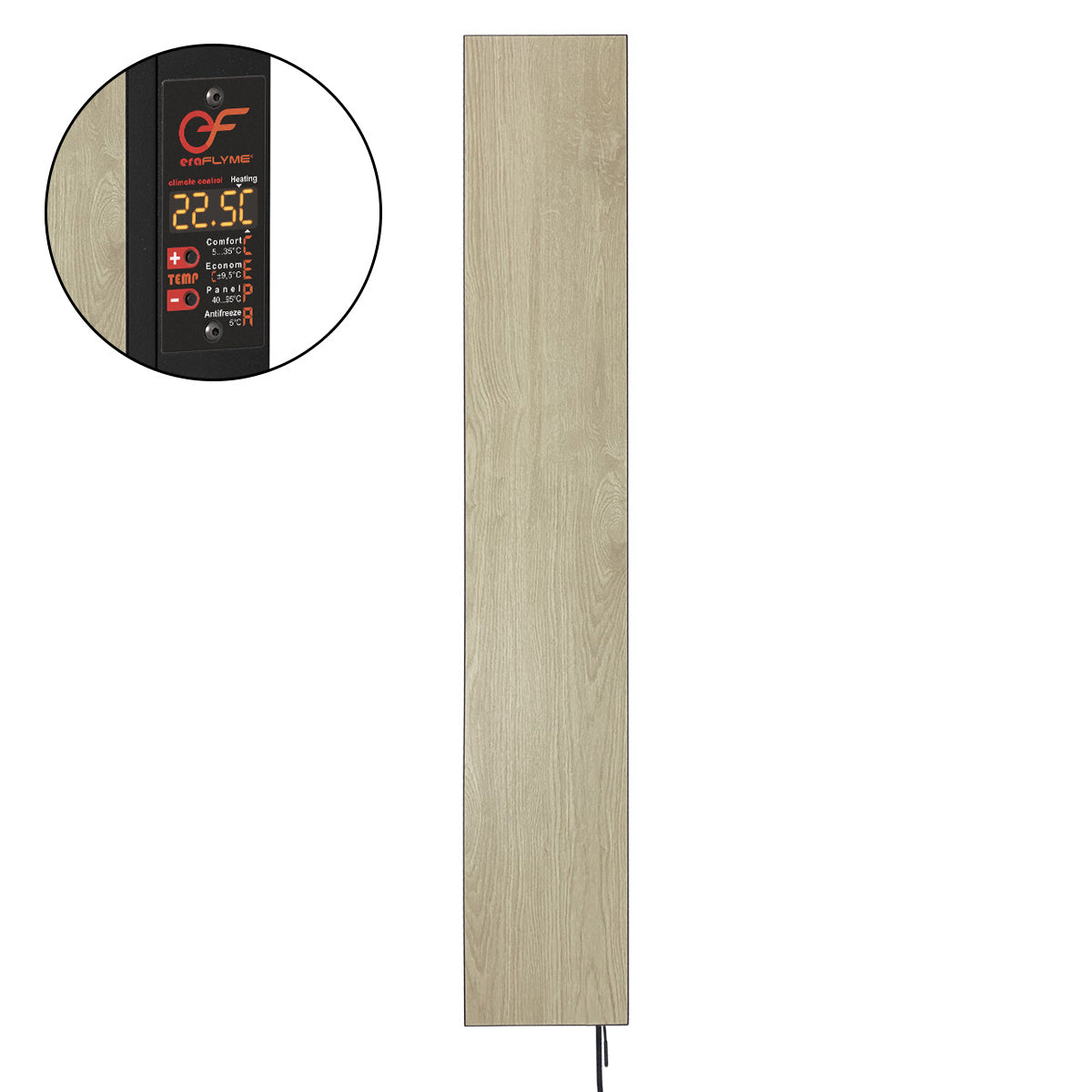 Ceramic heating panel 420W with thermostat white wood