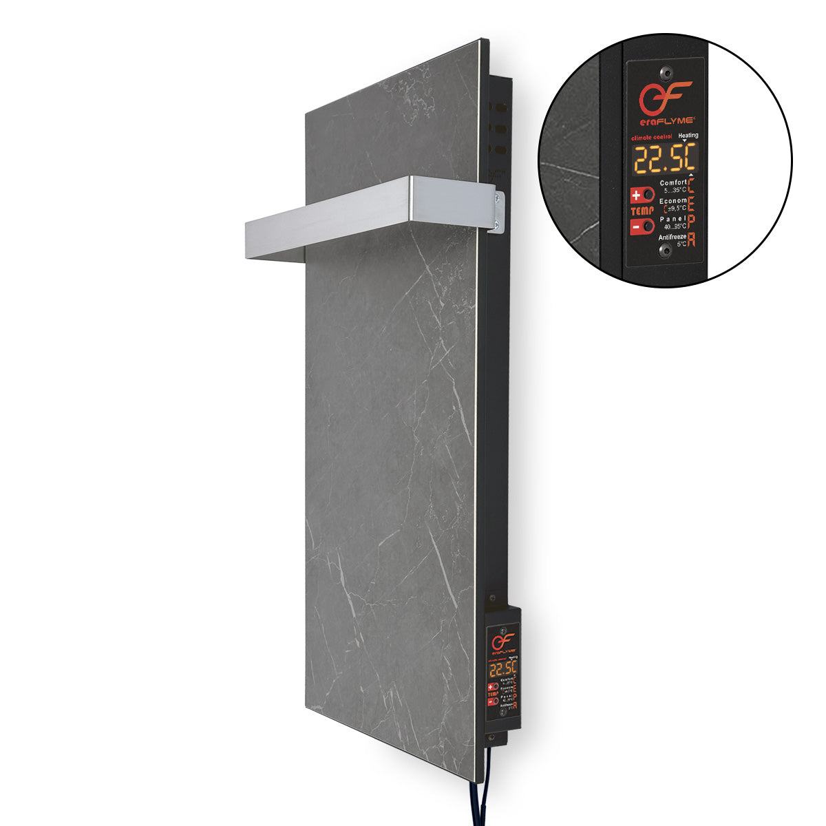 Ceramic infrared heated towel rail 250W with thermostat