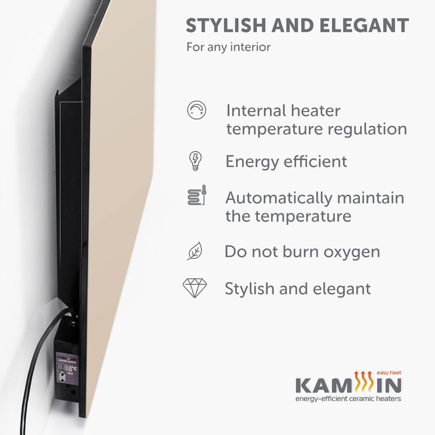 Portable heater TM Kamin 500W Biege