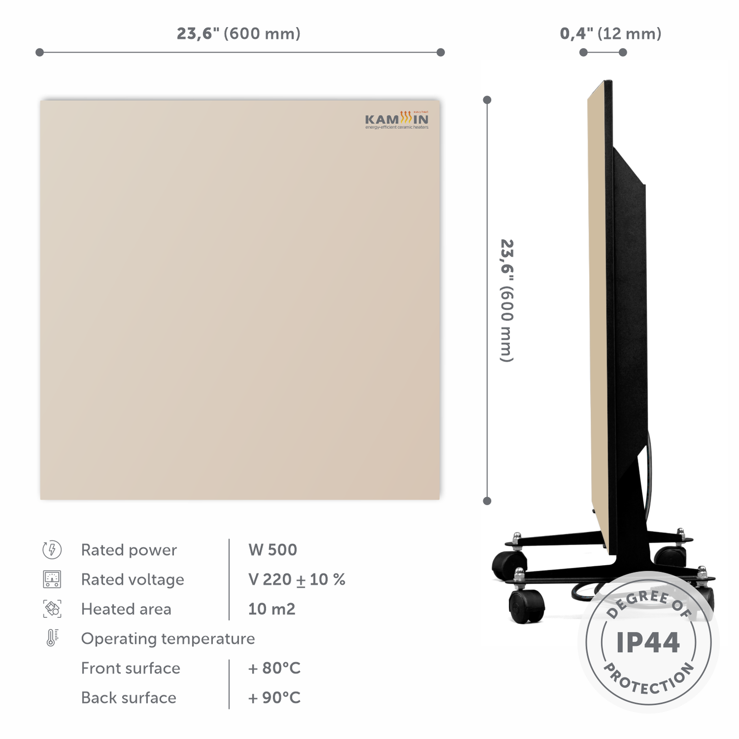 Infrared ceramic heater TM Kamin 500W Biege