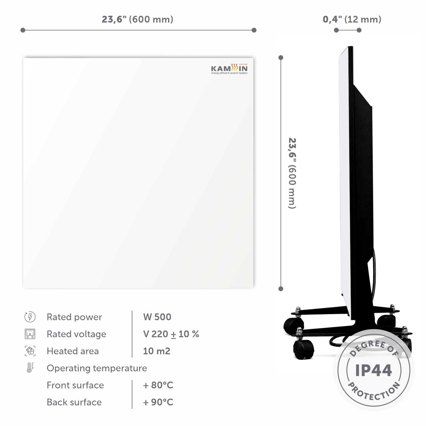 Infrared heater TM Kamin 500W White
