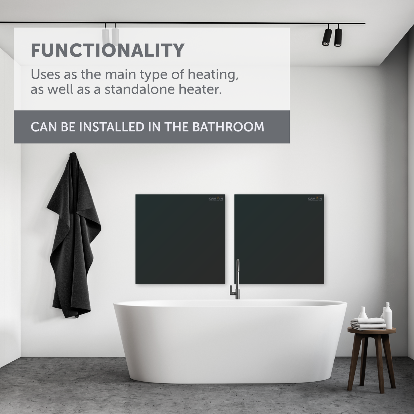 Electric heating panel TM Kamin 500W Black