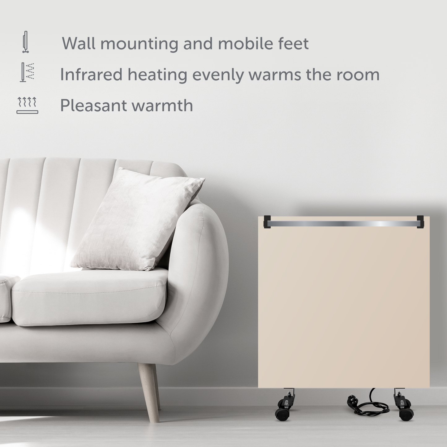Portable heater TM Kamin 500W Biege