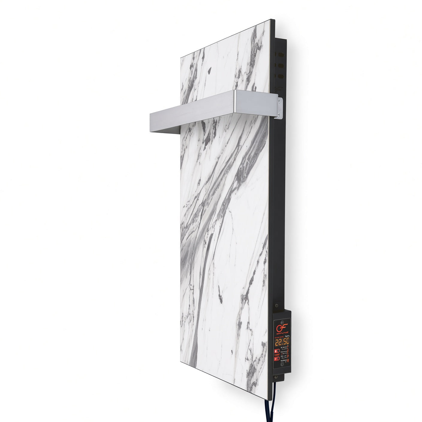 KAMIN KTR-500 W— Ceramic Infrared Panel with Integrated Towel Rail Holder WiFi App control