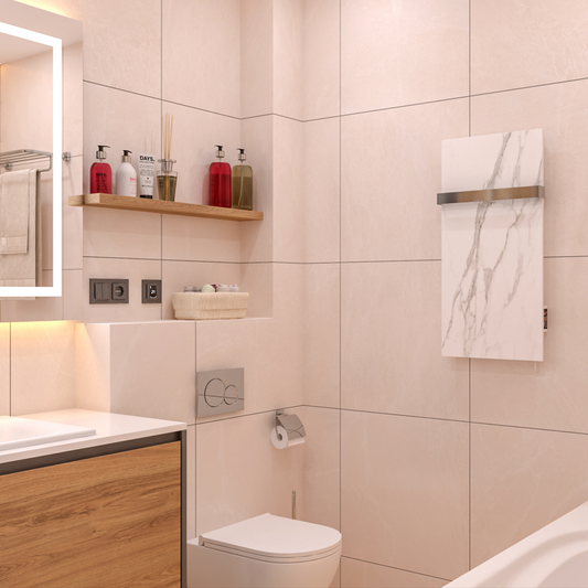 Ceramic infrared heated towel rail 250W with thermostat