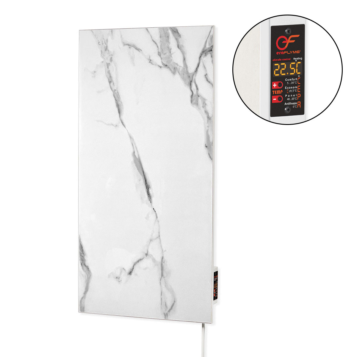 Ceramic infrared heated towel rail 400W with thermostat