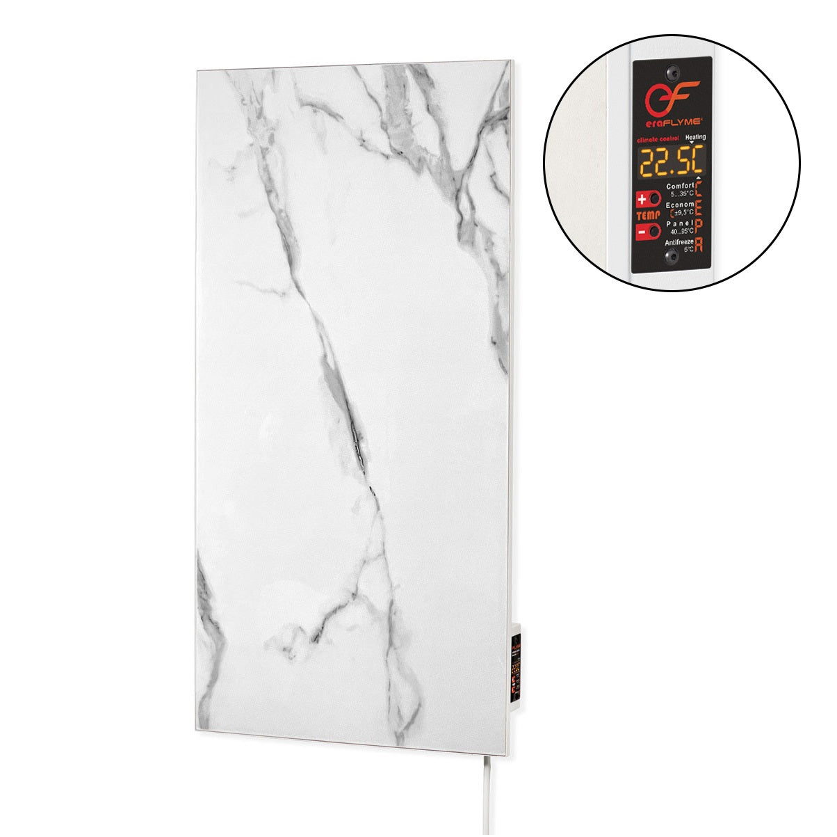 Ceramic infrared heated towel rail 250W with thermostat