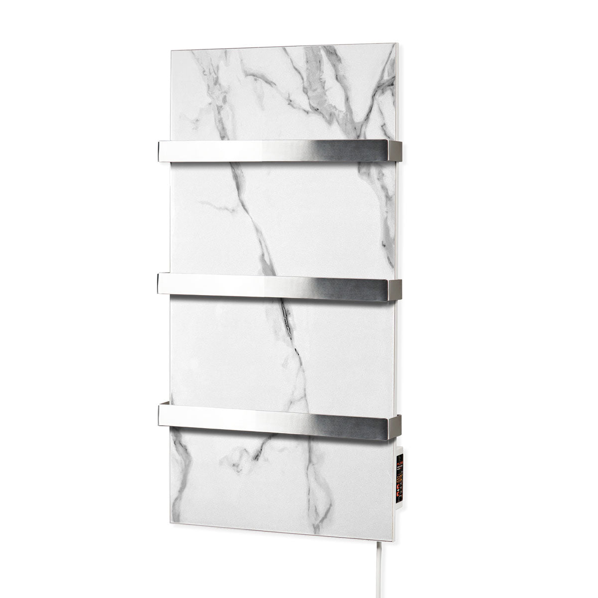 Ceramic infrared heated towel rail 600W with thermostat white