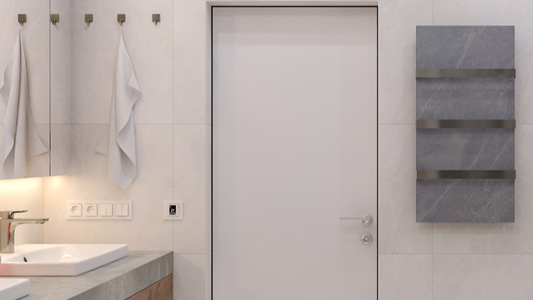 Ceramic infrared heated towel rail 600W with thermostat white