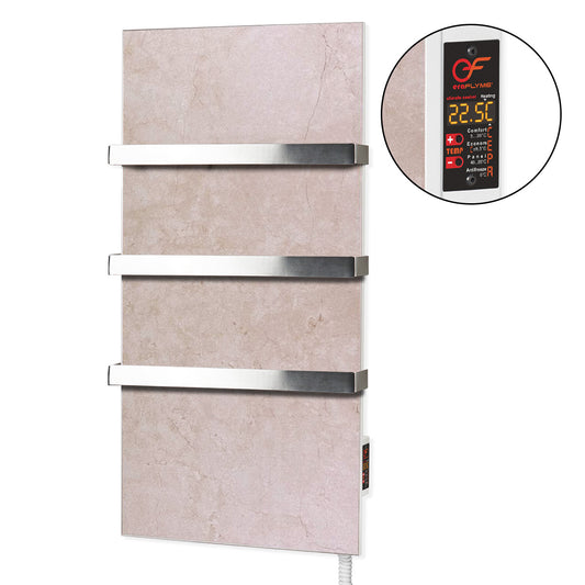 Ceramic infrared heated towel rail 400W with thermostat