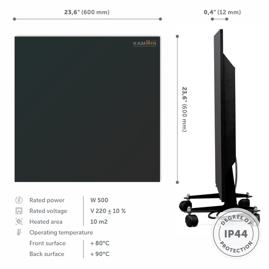 Electric heating panel TM Kamin 500W Black