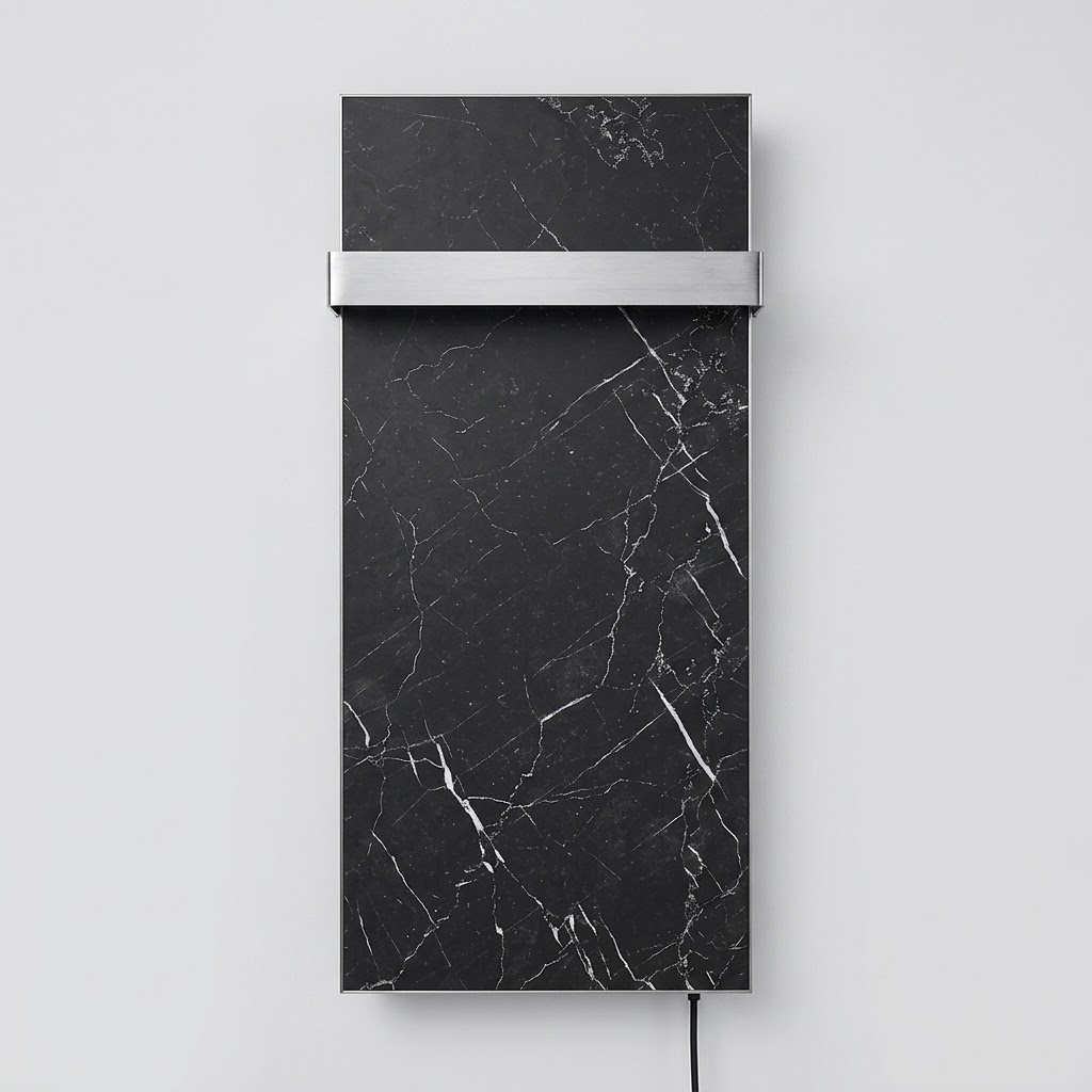 KAMIN KTR-500 W— Ceramic Infrared Panel with Integrated Towel Rail Holder WiFi App control