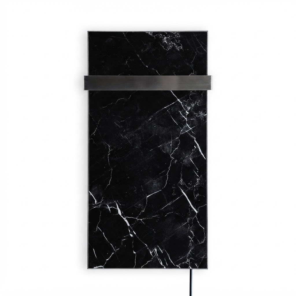 KAMIN KTR-500 W— Ceramic Infrared Panel with Integrated Towel Rail Holder WiFi App control