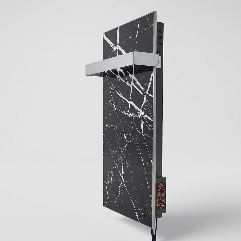 KAMIN KTR-300 — Ceramic Infrared Panel with Integrated Towel Rail Holder WIFI App control