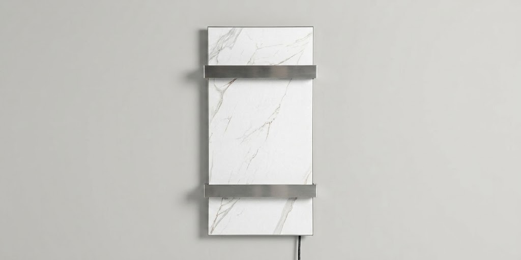 KAMIN KTR-500 W— Ceramic Infrared Panel with Integrated Towel Rail Holder WiFi App control