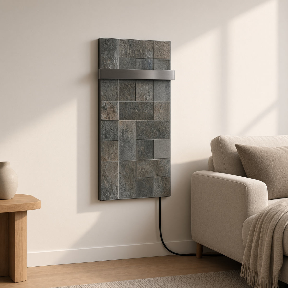 KAMIN KTR-300 — Ceramic Infrared Panel with Integrated Towel Rail Holder WIFI App control